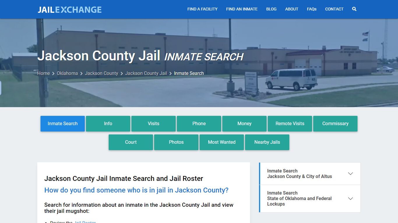 Inmate Search: Roster & Mugshots - Jackson County Jail, OK